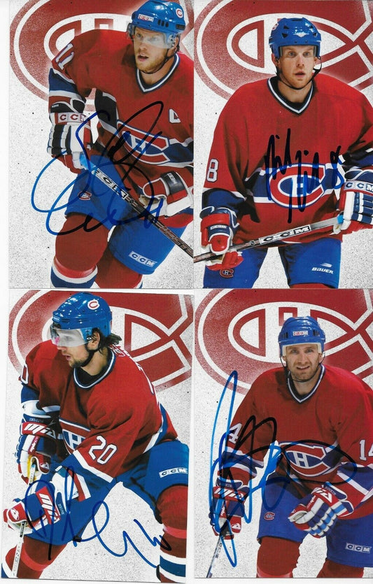 21 Auto. Koivu Zednik Huet Montreal Canadiens Postcard Set 2005-06 Original +3