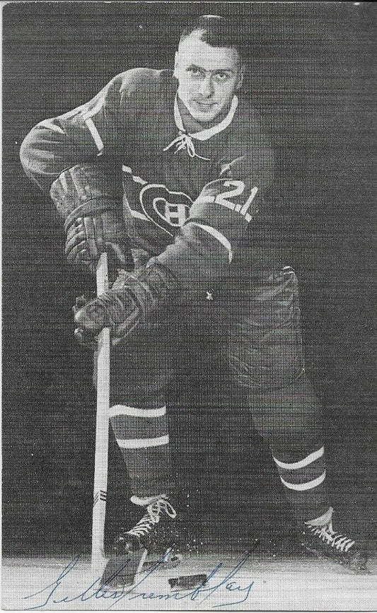 Autographed Gilles Tremblay Montreal Canadiens 1960's Postcard Original