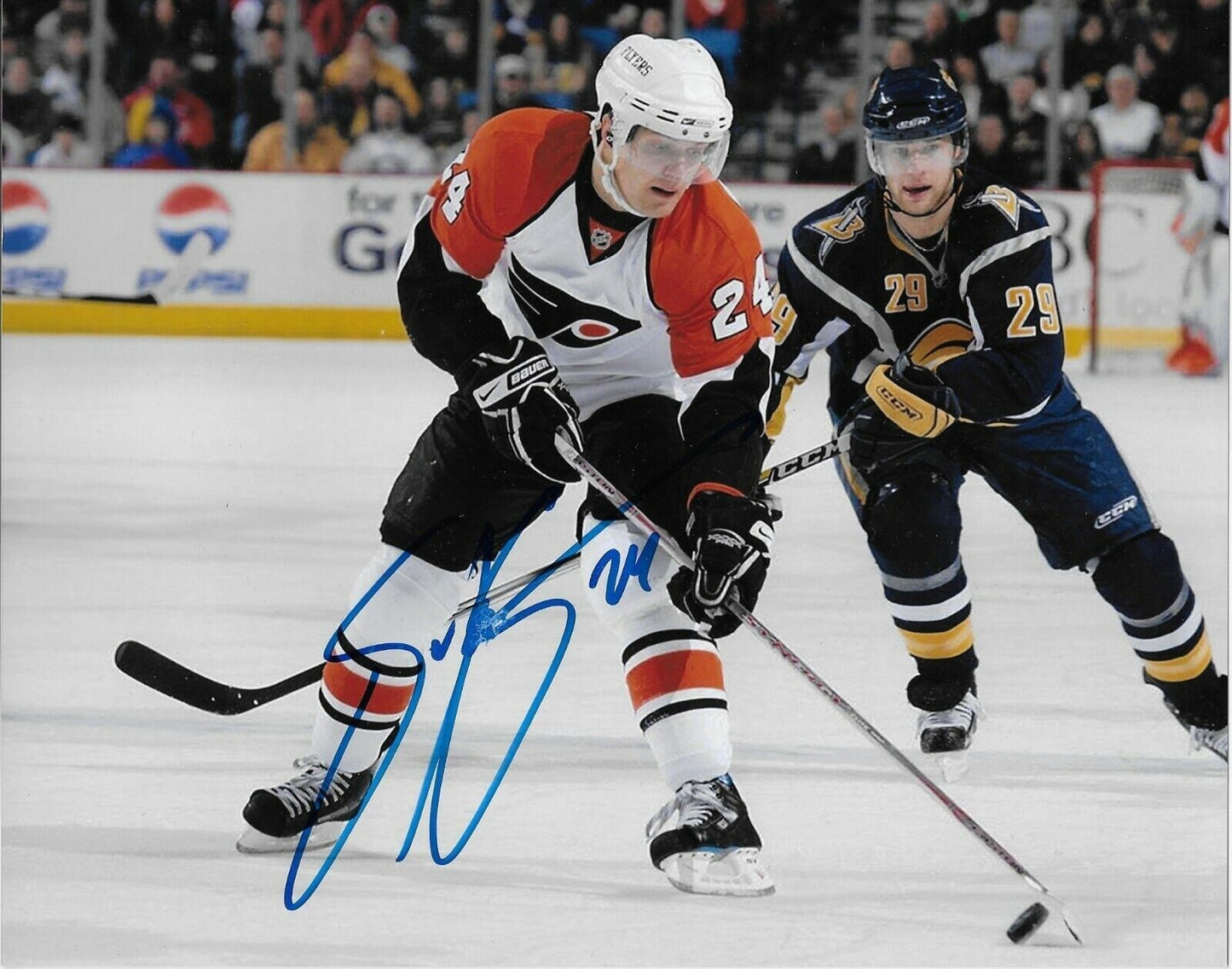 Autographed Philadelphia Flyers Sami Kapanen 8x10 Photo Original w SMALL SMUDGE