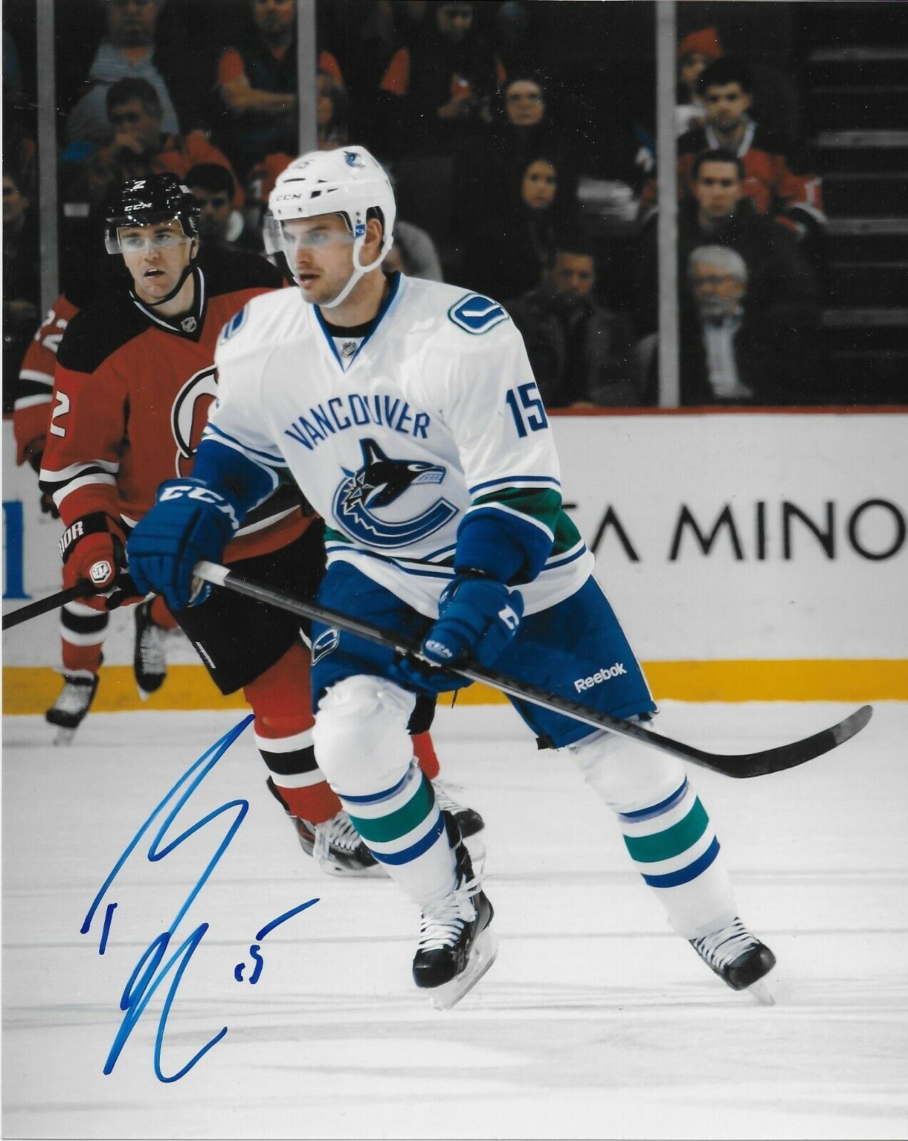 Autographed Vancouver Canucks Brad Richardson 8x10 Photo Original