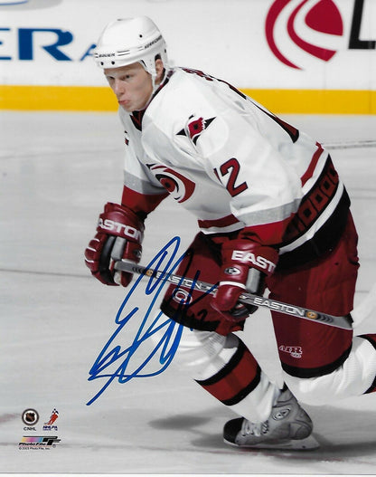 Photo 8x10 autographiée par Eric Staal des Hurricanes de la Caroline #5