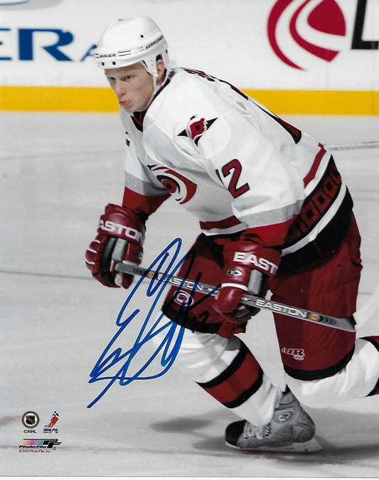 Photo 8x10 autographiée par Eric Staal des Hurricanes de la Caroline #5