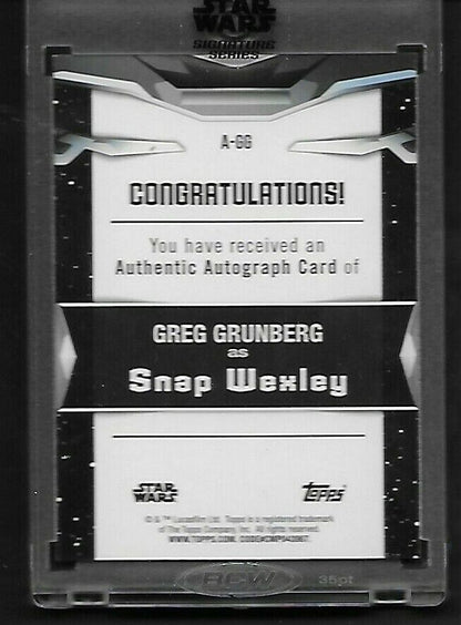 Greg Grunberg Topps 2021 Star Wars Signature Series Blue Autograph 40/50