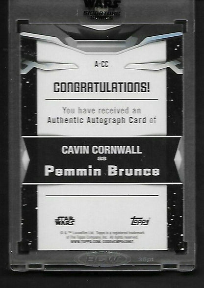 Cavin Cornwall Autograph Topps 2021 Star Wars Signature Series Purple 60/99