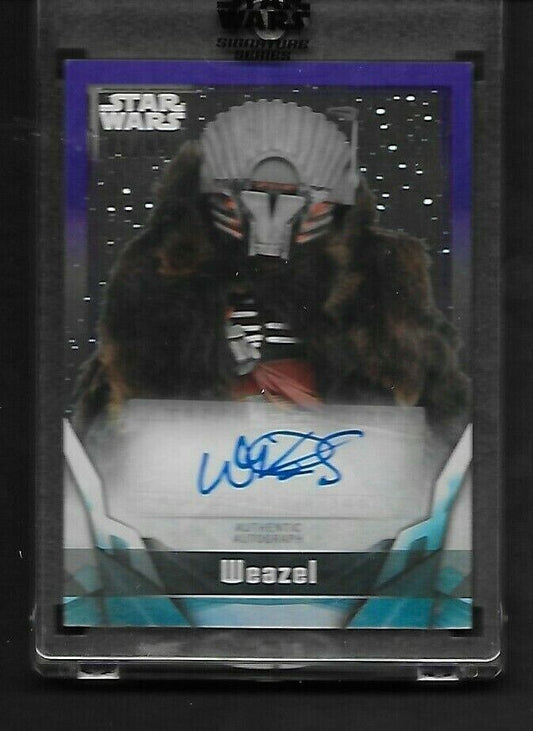 Warwick Davis Autograph Topps 2021 Star Wars Signature Series Purple 71/99