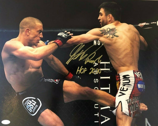 Autographed Georges St Pierre 16x20 Photo RUSH + HOF 2020 Inscriptions JSA Auth.