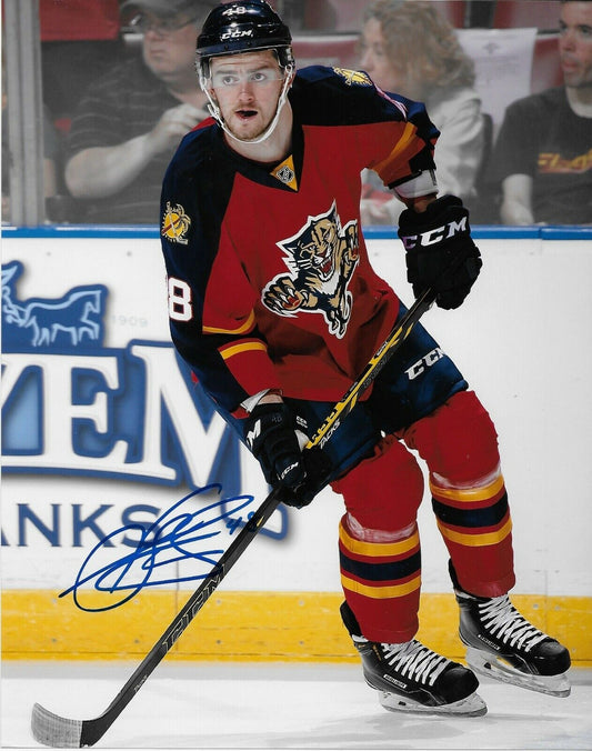 Autographed Florida Panthers Logan Shaw 8x10 Photo Original
