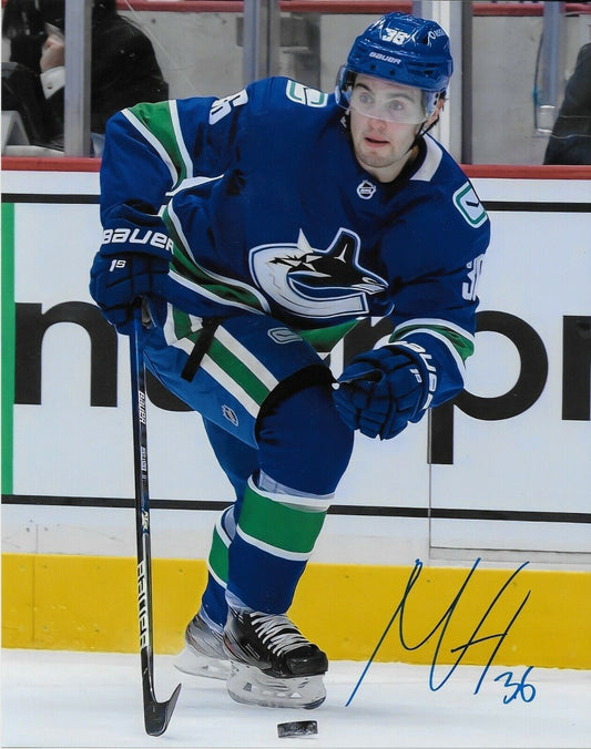 Autographed Vancouver Canucks Nils Hoglander  8x10 Photo #4 Original