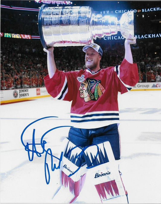 Autographed Chicago Blackhawks Antti Raanta 8x10 Stanley Cup Photo Original