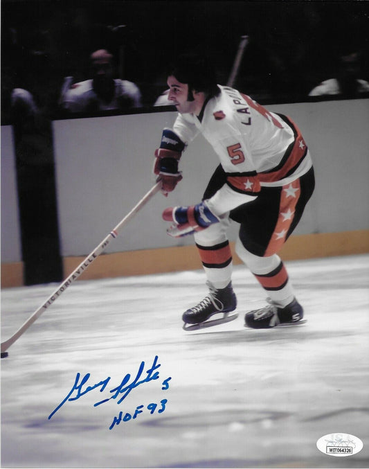 Auto. Montreal Canadiens Guy Lapointe 8x10 w Hall Of Fame Inscription #4 w JSA