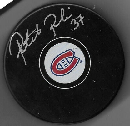 Autographed Patrick Poulin Montreal Canadiens Puck with JSA Authentication