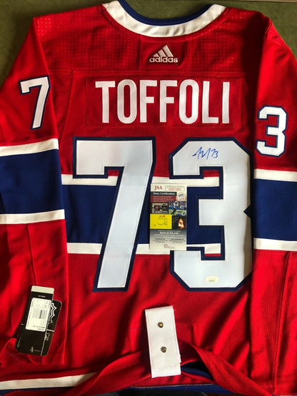 Auto. Réplique authentique du maillot Tyler Toffoli des Canadiens de Montréal d'Adidas avec JSA