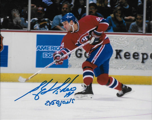 Auto Montreal Canadiens Stephane Richer 8x10 Photo #6 w Inscription 2 x 50 Goals