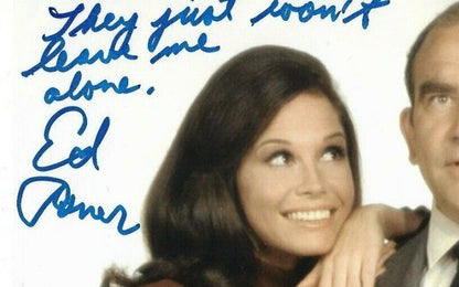 Autographed Award winner Ed Asner signed  Mary Tyler Moore 8x10 photo 2