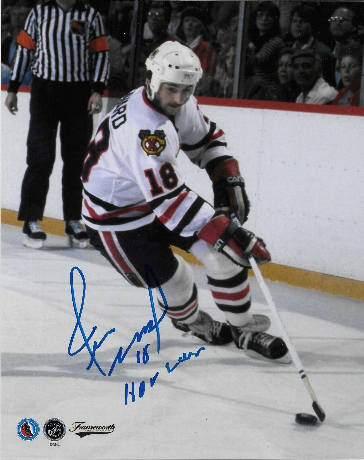 Autographed Chicago Blackhawks Hall of Famer Denis Savard 8x10 Photo #2 Original