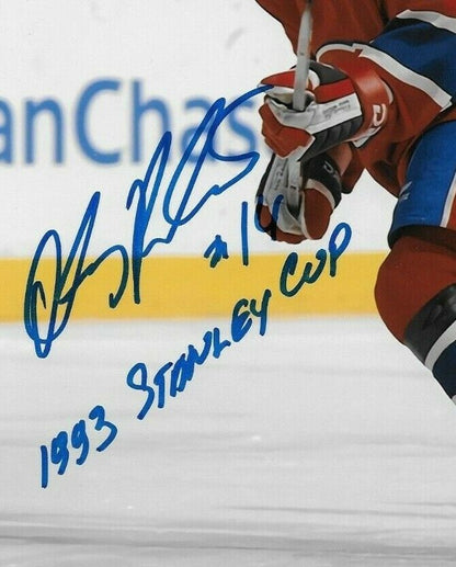 Auto. Montreal Canadiens Oleg Petrov 8x10 Photo with Inscription 93 Stanley Cup