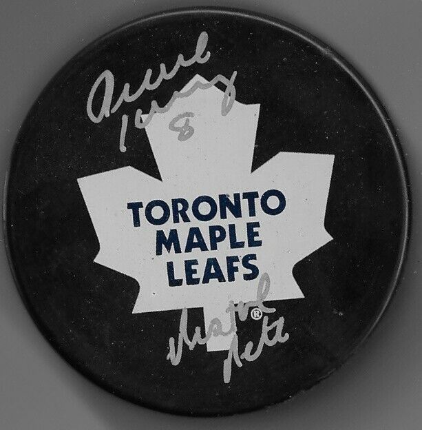 Autographed Toronto Maple Leafs Pierre Jarry Pistol Pete Puck #2 Original