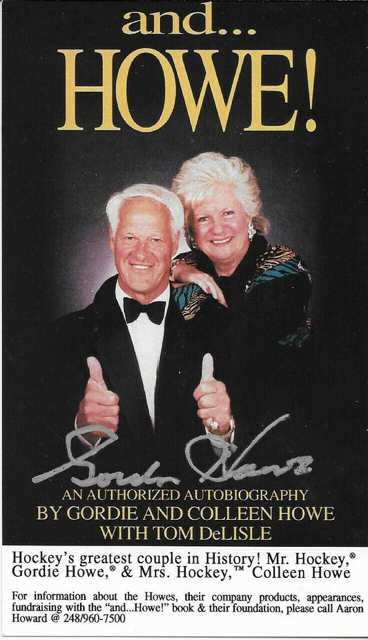 Autographed Gordie Howe   and.... Howe Postcard Original