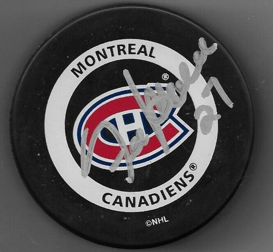Auto. Montreal Canadiens Frank Mahovlich Official Game Puck w JSA Authentication