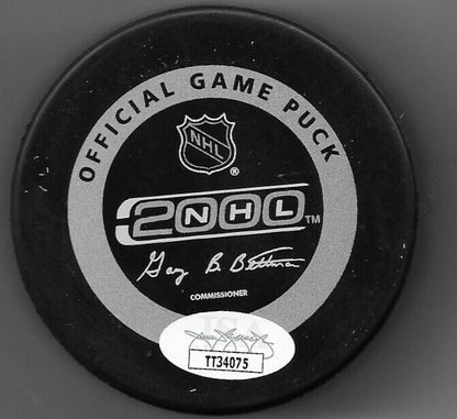 Auto. Chicago Blackhawks Glenn Hall Official Game Puck with JSA Authentication