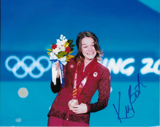 Auto. Kim Boutin 2022 Beijing Olympics Short Track Speed Skating 8x10 Photo