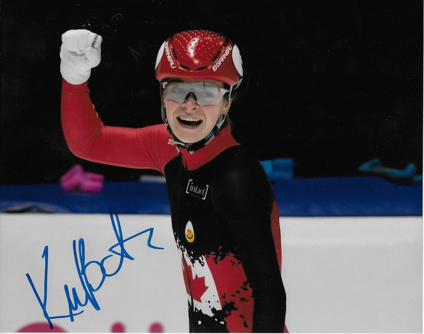 Auto. Kim Boutin 2022 Beijing Olympics Short Track Speed Skating 8x10 Photo #2