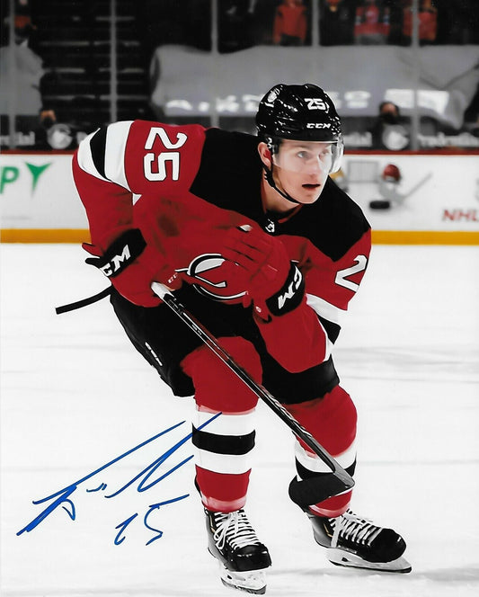 Autographed New Jersey Devils Nolan Foote 8x10 Photo #3 Original