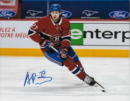 Autographed Montreal Canadiens Alexander Romanov 8x10 Photo Original