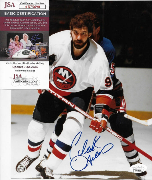Photo autographiée de Clark Gillies des Islanders de New York, format 8 x 10, avec authentification JSA