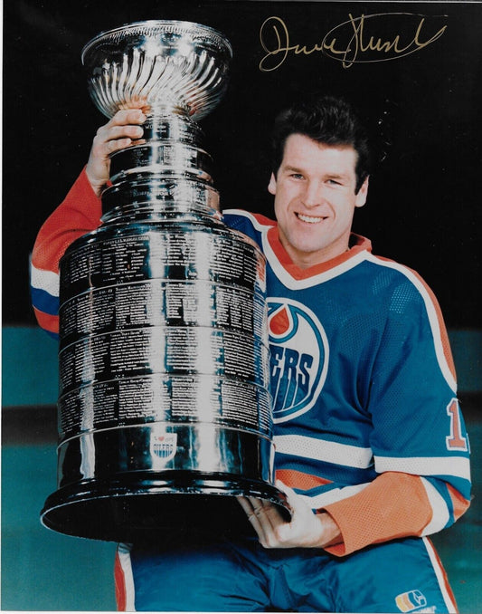 Autographed Edmonton Oilers Dave Hunter Stanley Cup 8x10 Photo Original