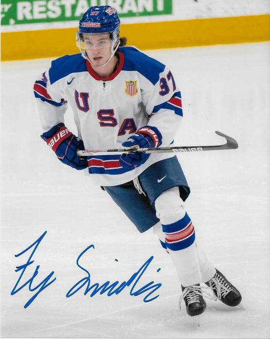 Photo autographiée de Ty Smilanic des Canadiens de Montréal Team USA 8x10 #2 Original