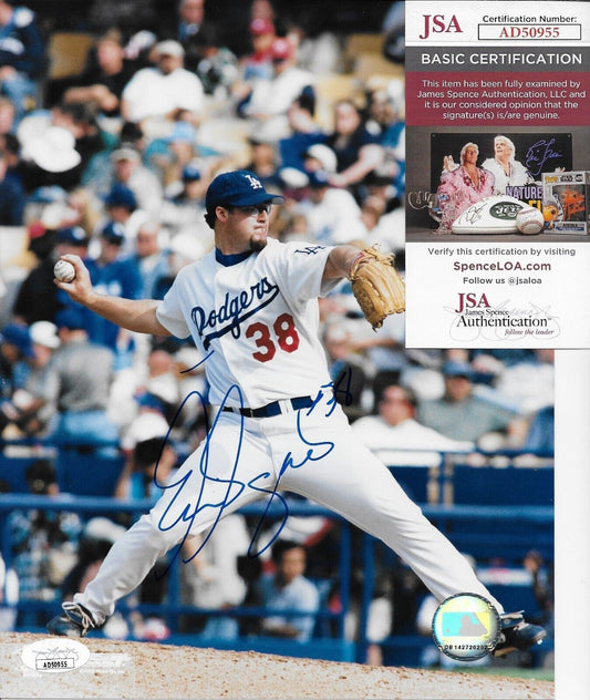 Auto. Los Angeles Dodgers Eric Gagne 8x10 Photo Original with JSA Authentication