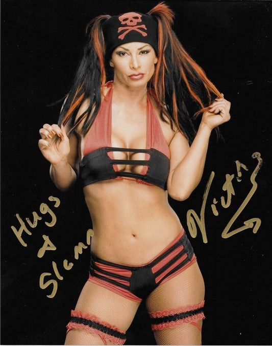 Photo autographiée de la catcheuse Lisa Marie Varon signée WWE NXT 8x10 #5 Original