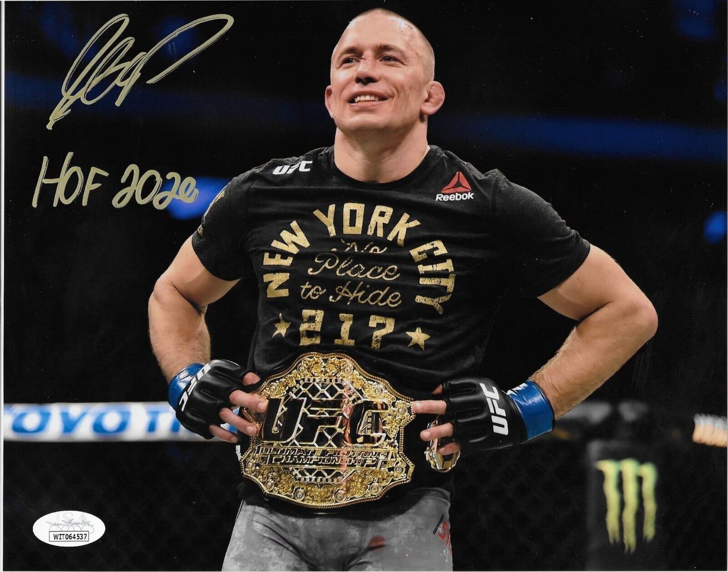Autographed UFC Hall of Famer Georges St Pierre 8x10 Photo #3 Original with JSA