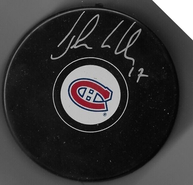 Autographed Montreal Canadiens John Leclair Hockey Puck Original