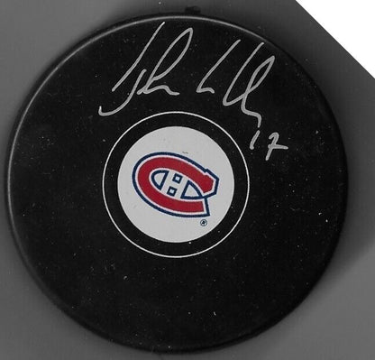 Autographed Montreal Canadiens John Leclair Hockey Puck Original