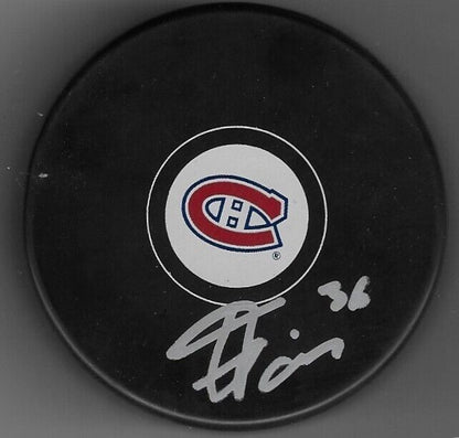 Autographed Montreal Canadiens Gianni Fairbrother Hockey Puck Original