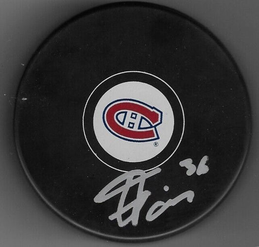 Autographed Montreal Canadiens Gianni Fairbrother Hockey Puck Original