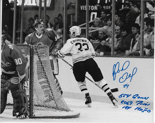 Autographed Quebec Nordiques Gord Donnelly 8x10 Photo Original with Inscriptions