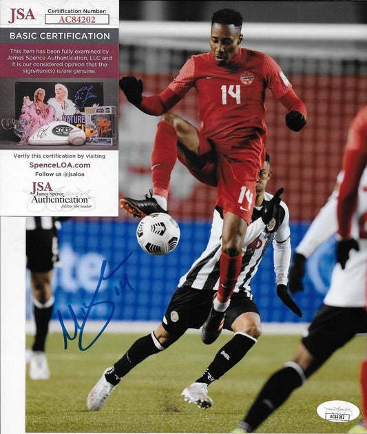 Autographed Mark-Anthony Kaye Team Canada Soccer 8x10 Photo 2 JSA Authentication