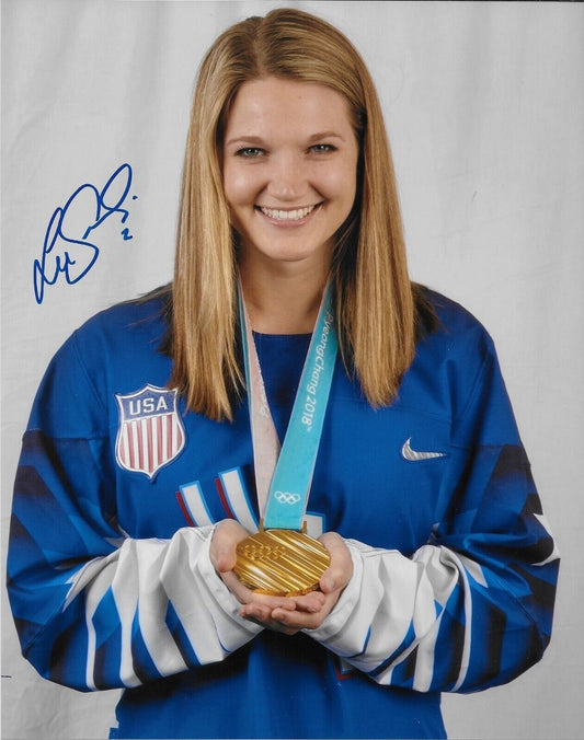 Photo originale signée Lee Stecklein Minnesota Frost Team USA Jeux olympiques 8x10 #1 