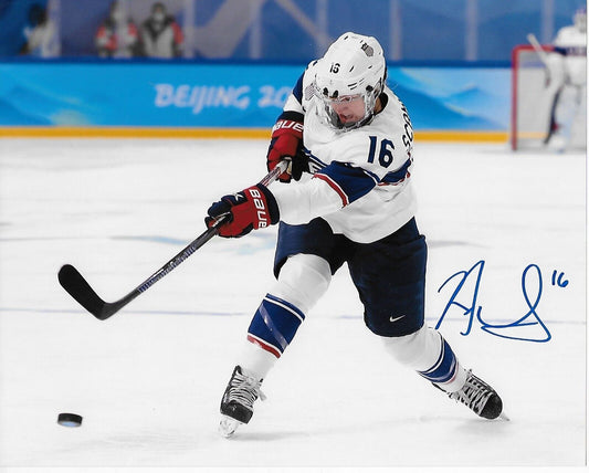 Autographié par Hayley Scamurra, équipe américaine de hockey féminin, Jeux olympiques, 8x10 Ph. #2, Original