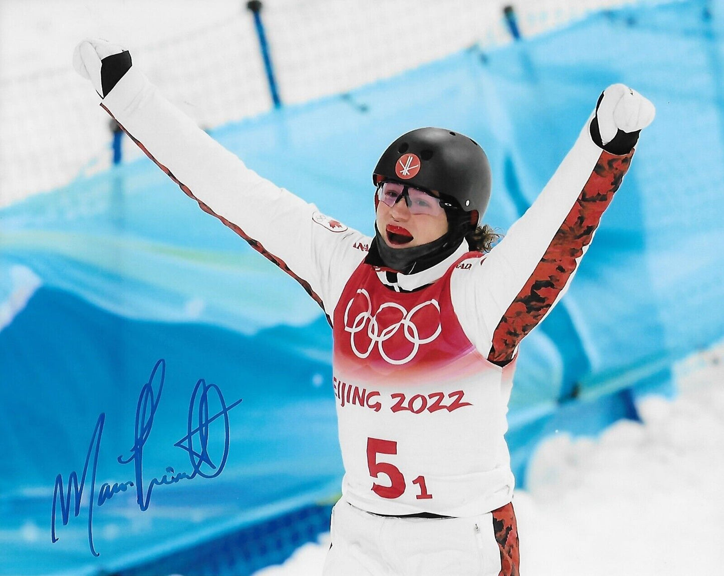 Autographed Marion Thenault Free Style Skier 2022 Olympics 8x10 Photo 3 Original