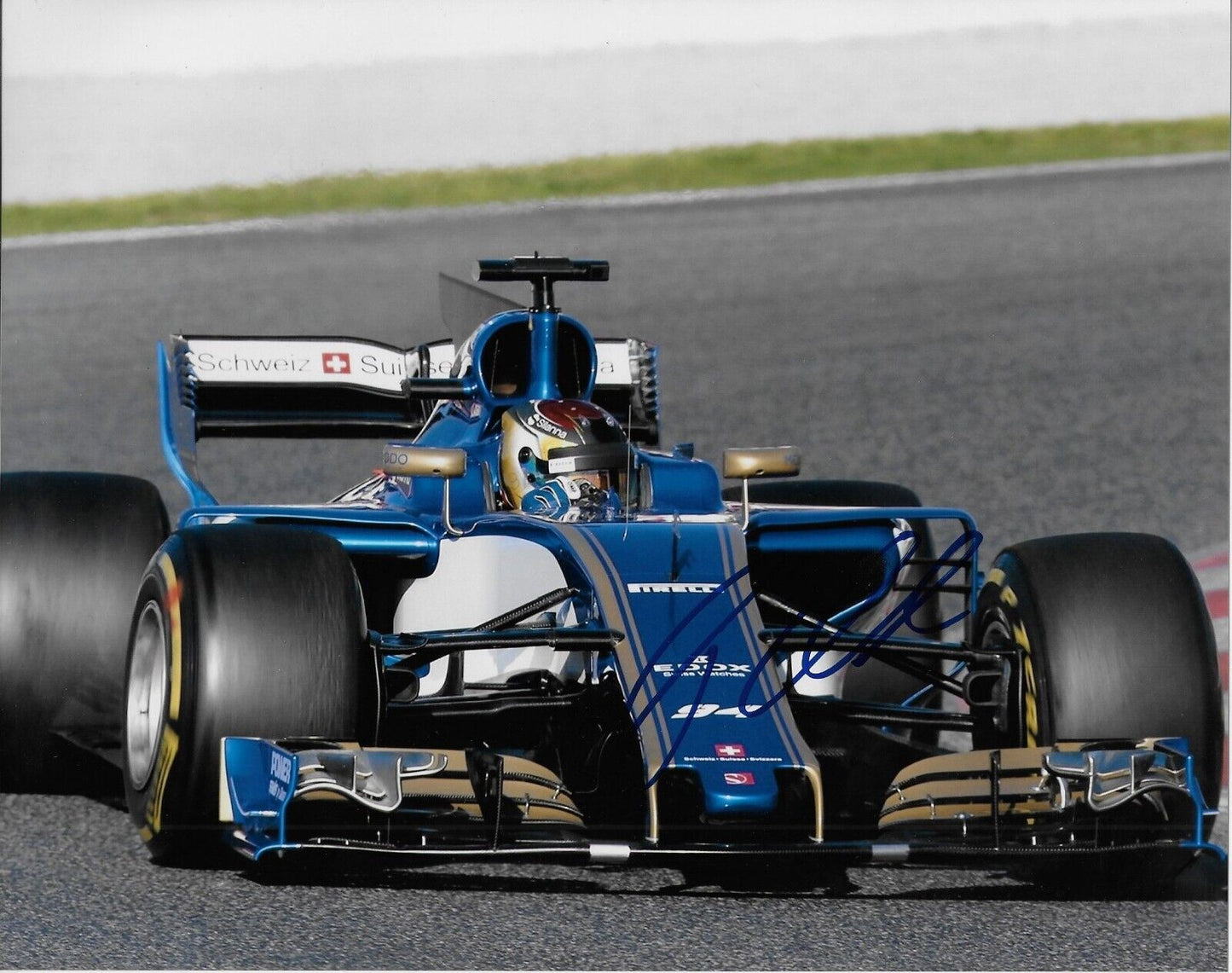 Pilote Sauber de Formule 1 dédicacé Pascal Wehrlein 8x10 Photo #5 Original