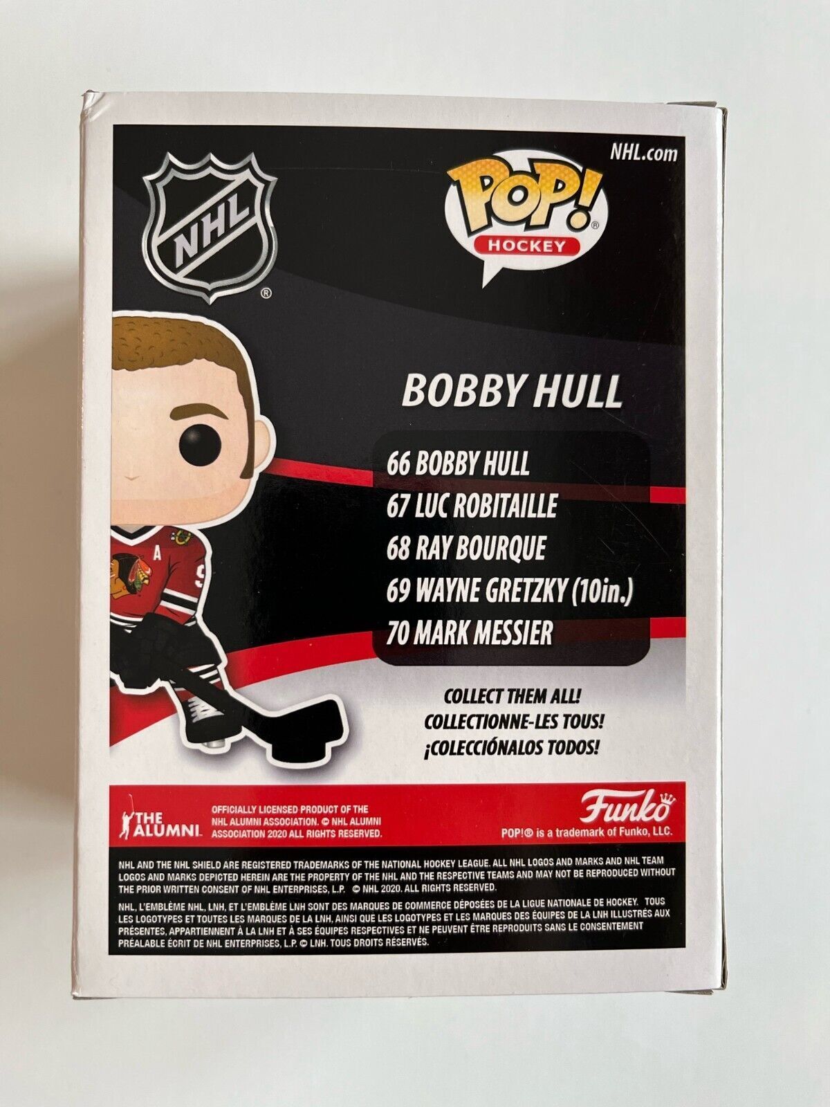 Autographed Chicago Blackhawks Signed Bobby Hull Funko pop w/inscription COA