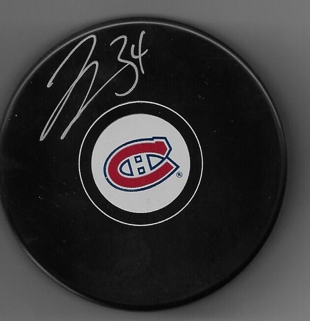 Rondelle de hockey autographiée par Jake Allen des Canadiens de Montréal Signature privée originale
