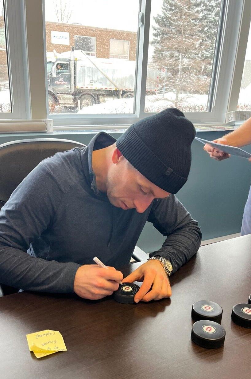 Rondelle de hockey autographiée par Jake Allen des Canadiens de Montréal Signature privée originale