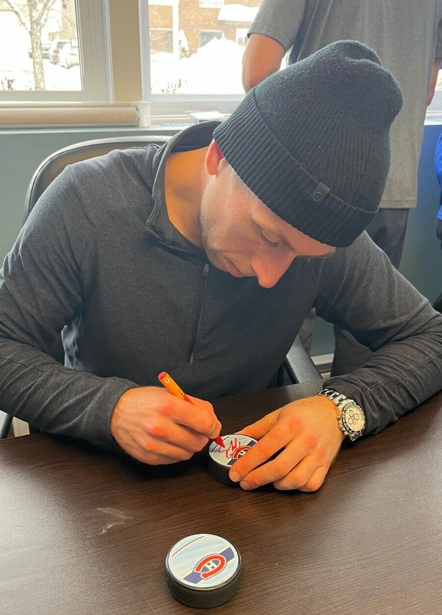 Rondelle de hockey autographiée par Jake Allen des Canadiens de Montréal Signature privée originale