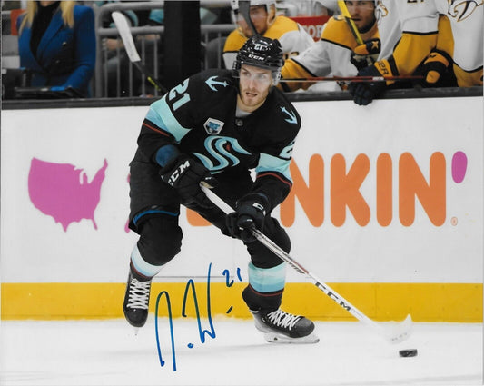 Autographed Seattle Kraken Alex Wennberg 8x10 Photo Original