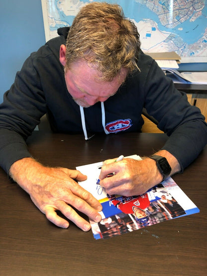 Photo autographiée #2 de Gary Leeman des Canadiens de Montréal 8x10 avec l'inscription 93 Cup